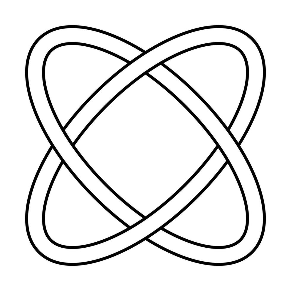 Ovals bound together, planet atom orbit high tech logo vector