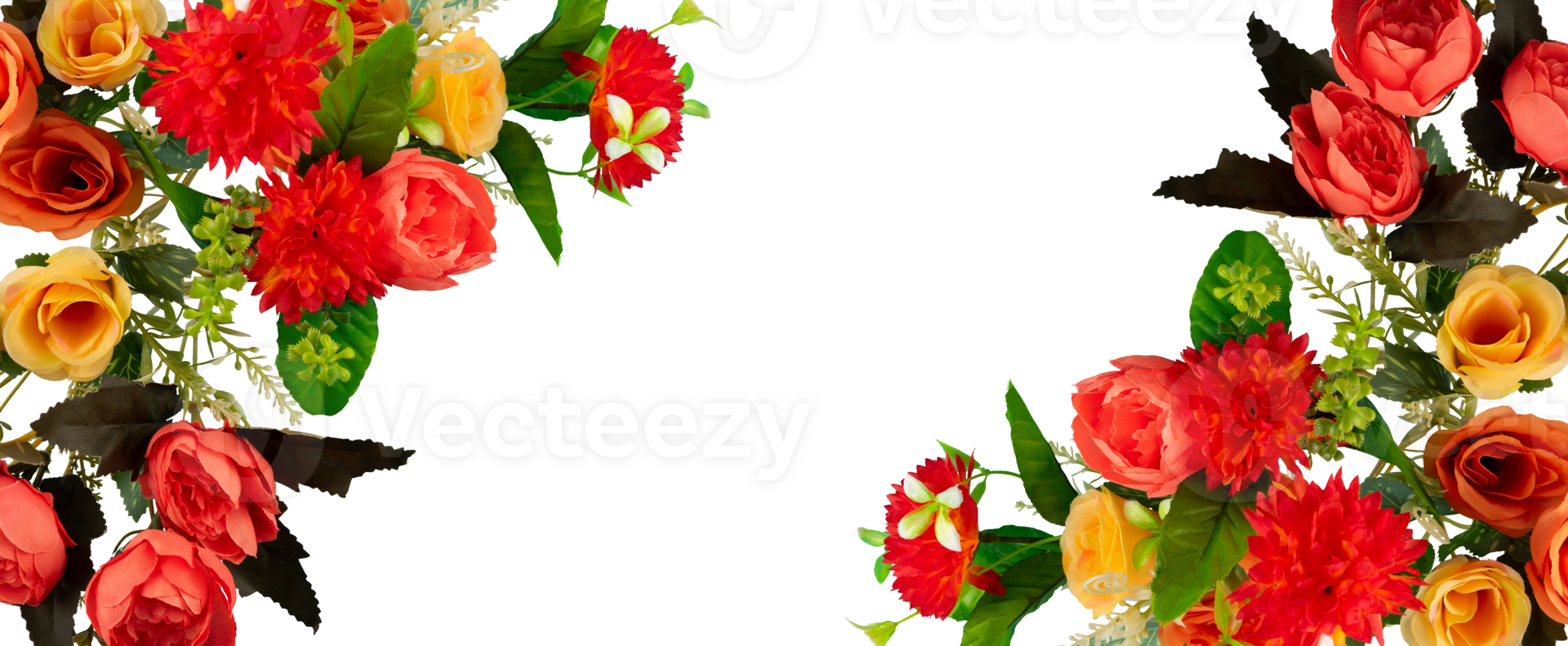 Beautiful bouquet flower banner copy space png