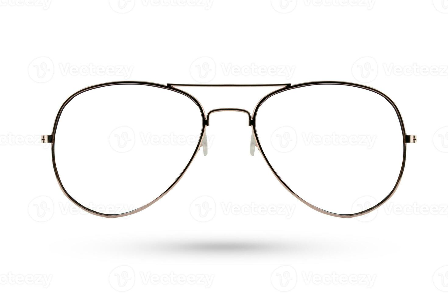 Fashion glasses style metal-framed isolated on white background. photo
