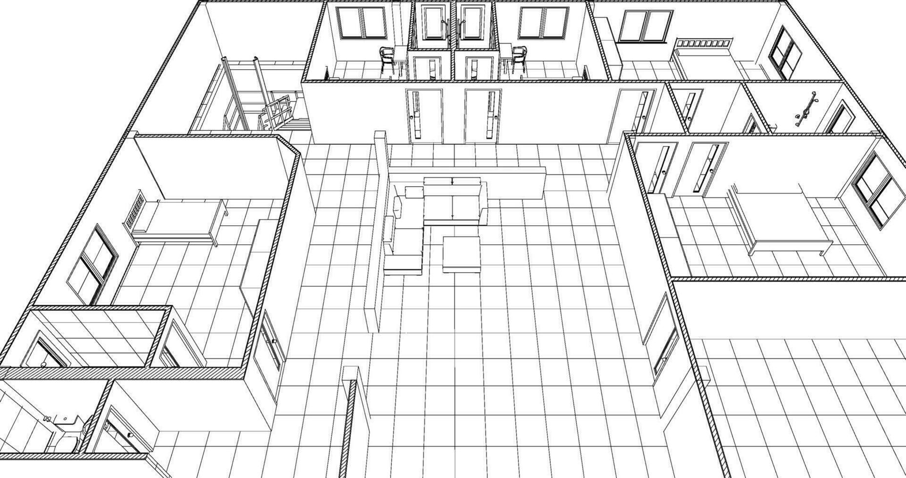 3d ilustración de residencial proyecto vector