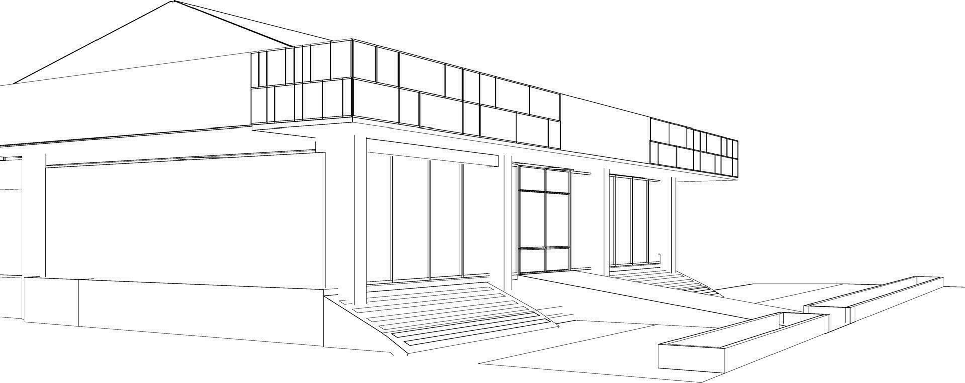 3D illustration of residential project vector