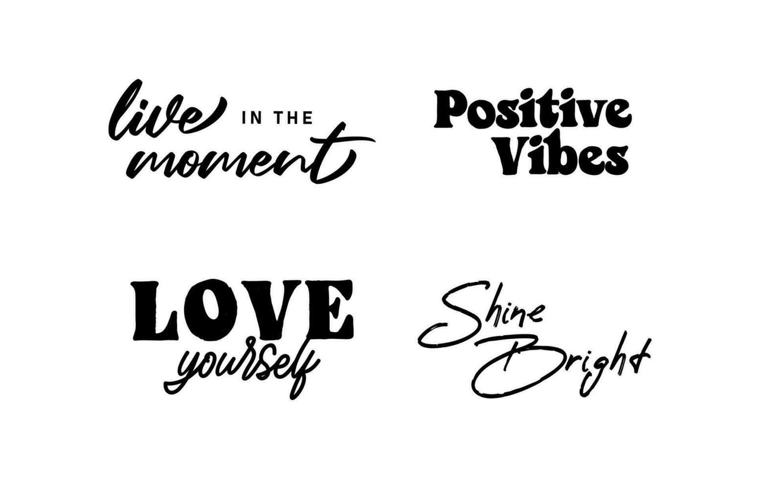 Motivational quotes. Set of hand written inspirational messages. Calligraphic lettering positive phrases. vector