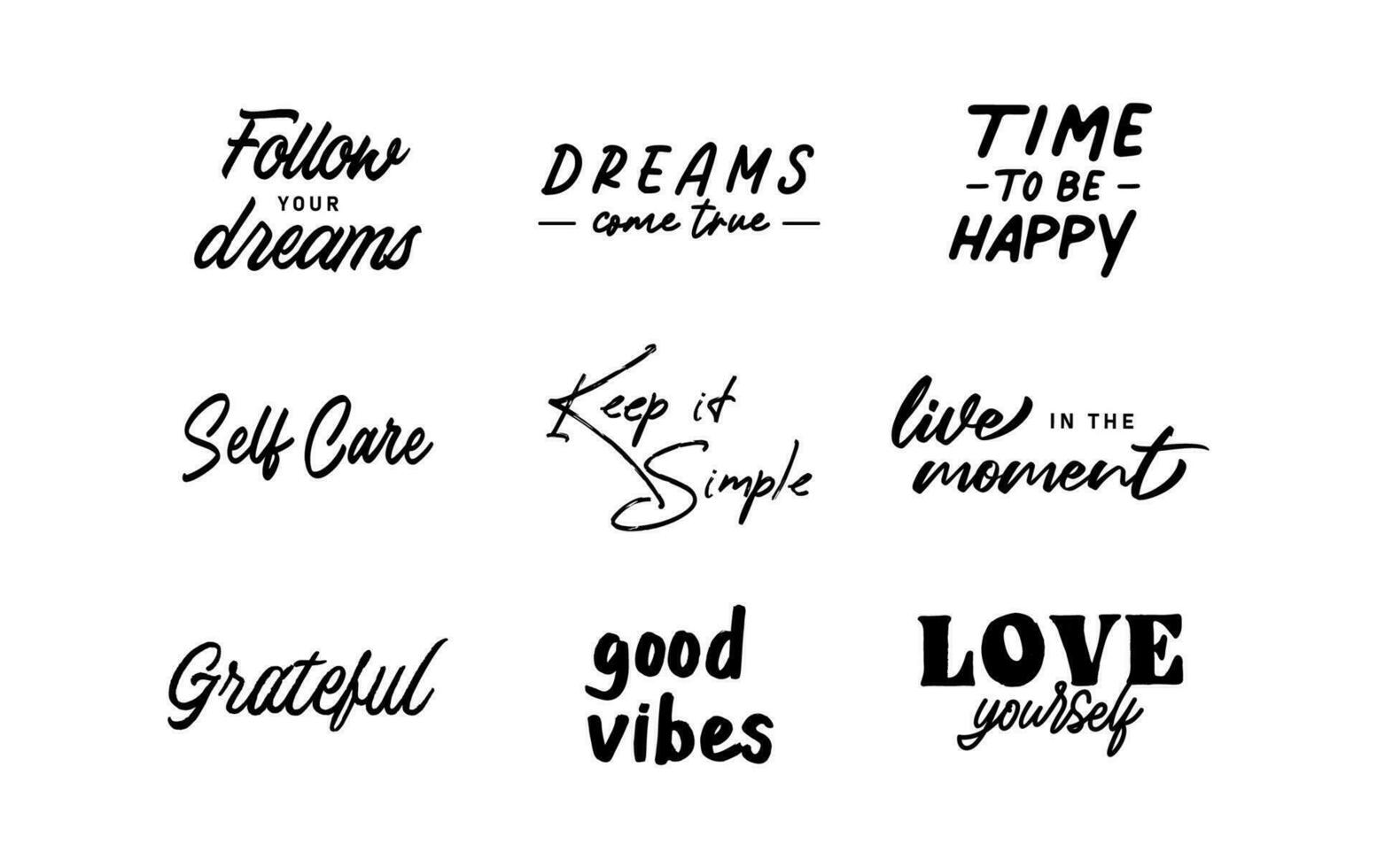 Motivational Quotes Set Of Hand Written Inspirational Messages Motivational Quotes Set Of Hand Written Inspirational Messages