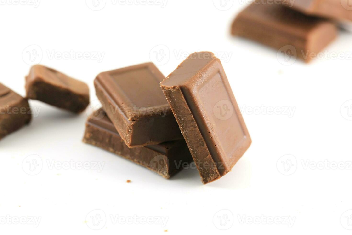 Chocolate brown on white background. photo