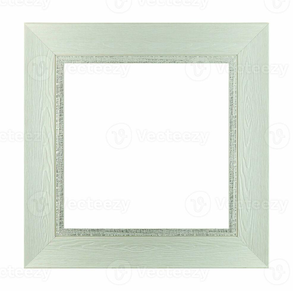 Wood white frame rectangle isolated white background, use clipping path photo