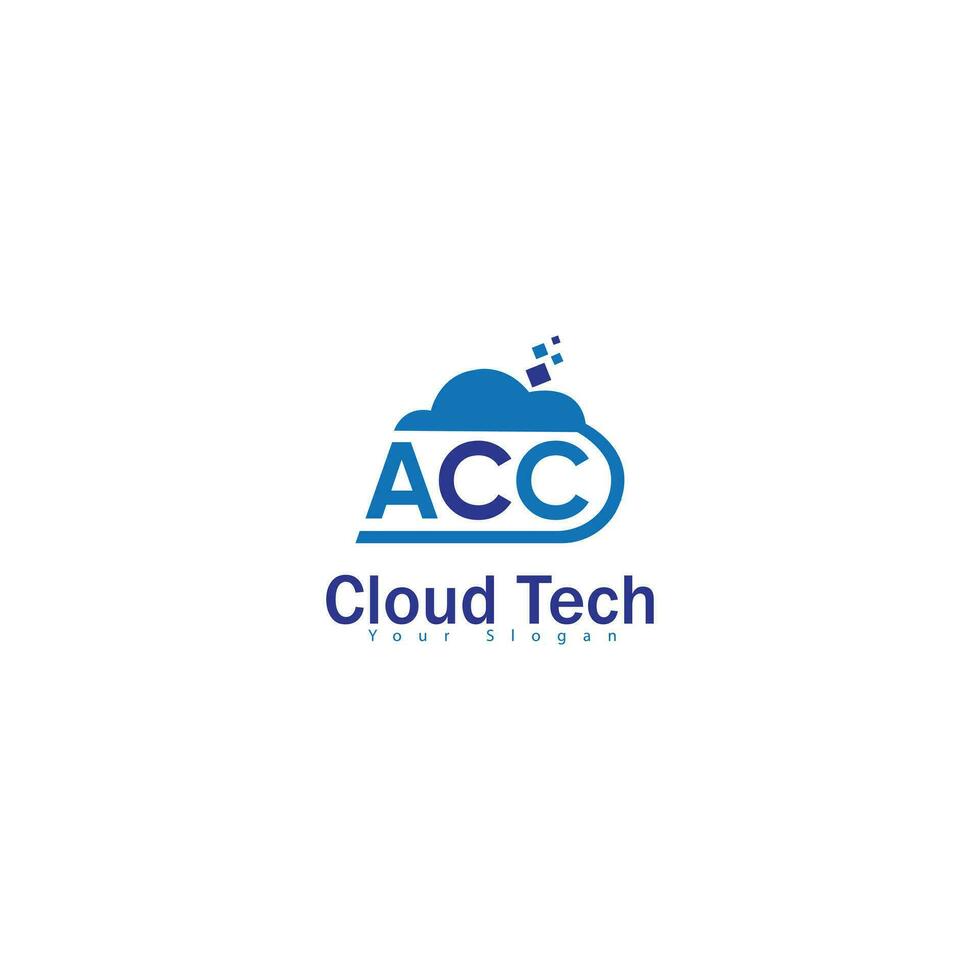 letter A C  C cloud logo. editable and easy to custom vector