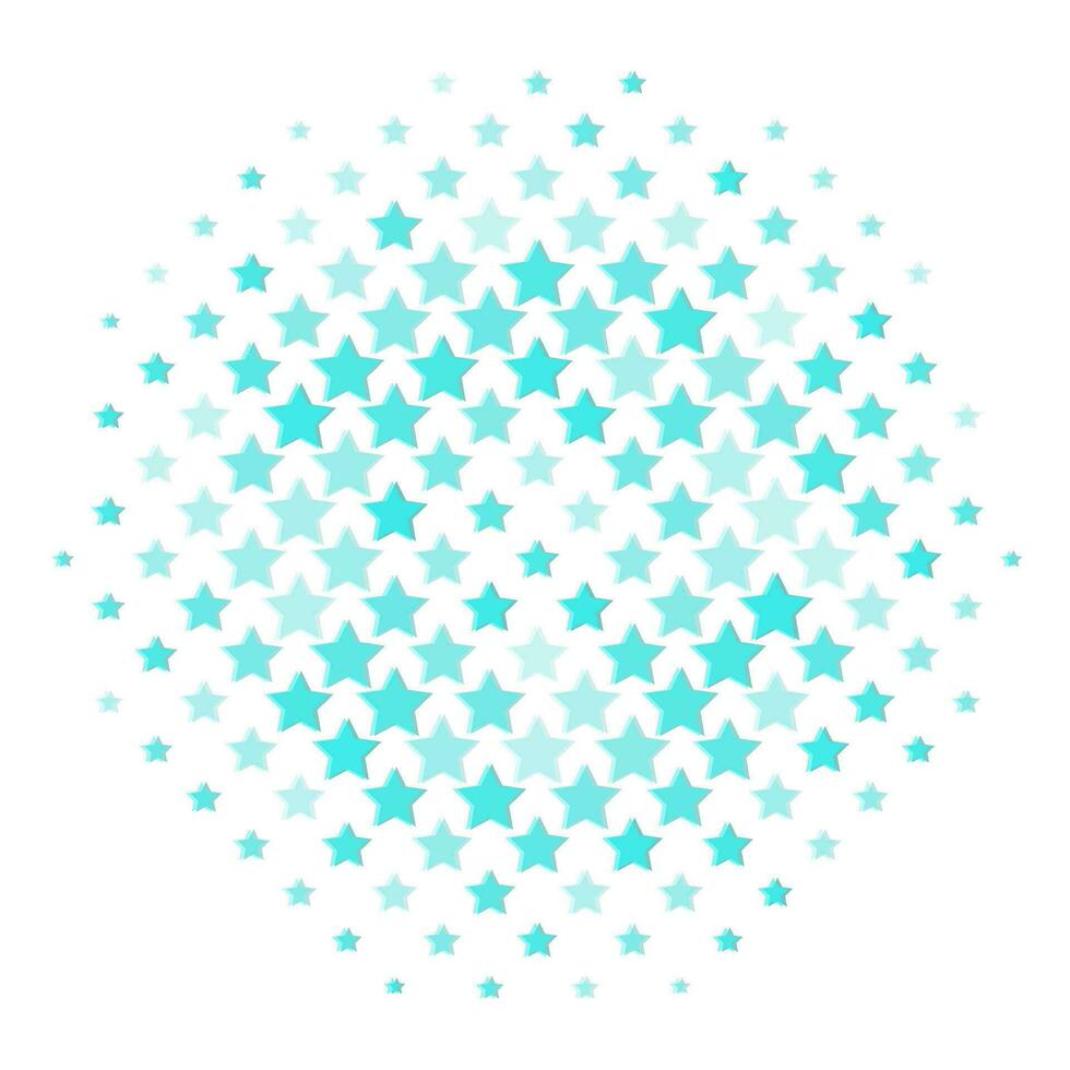 Vector halftone circles. Abstract halftone stars.
