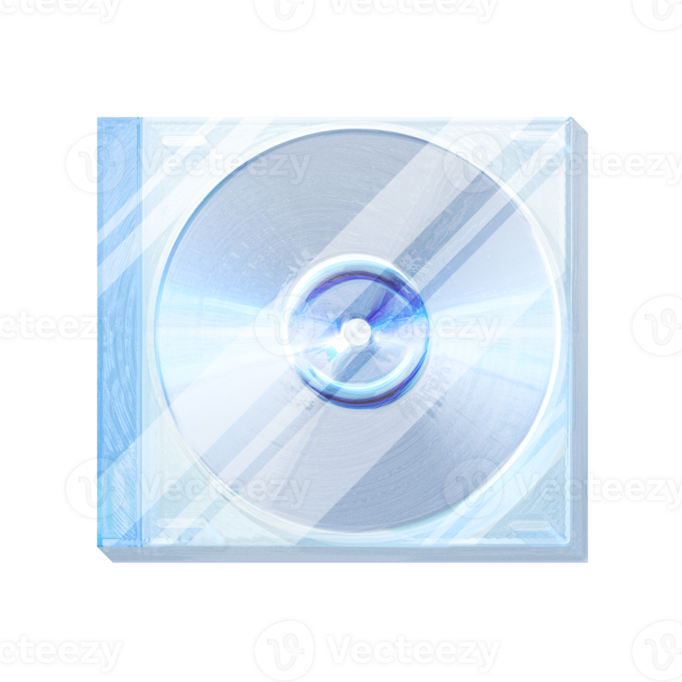 Cd dvd disc Y2K blue element sticker with chrome effect png