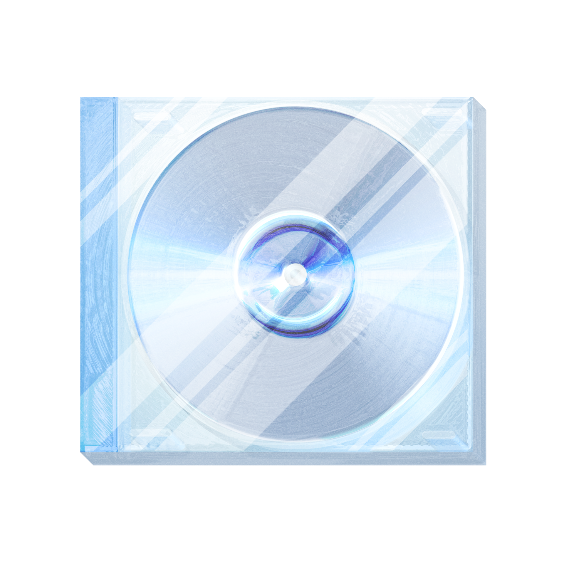 Cd dvd disc Y2K blue element sticker with chrome effect 27290736 PNG