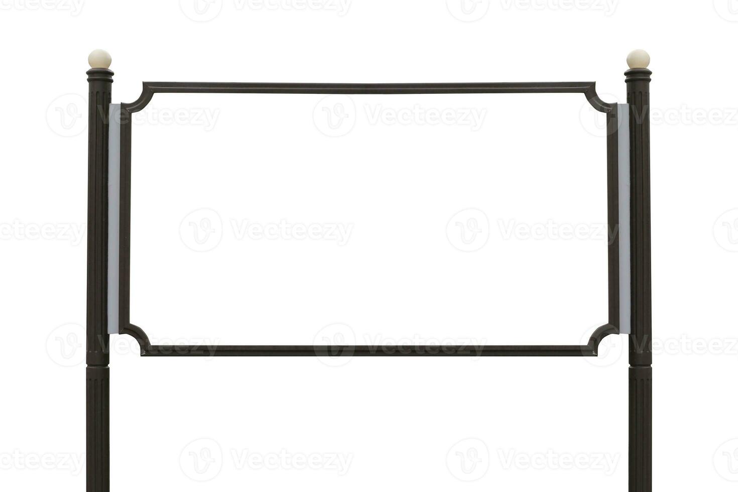 Large Billboard wooden sign post isolated white background. photo