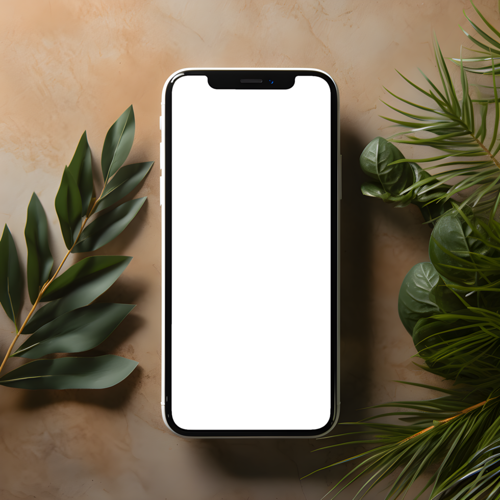 blanco mobiel telefoon scherm sjabloon mockup tafelblad, ai gegenereerd png