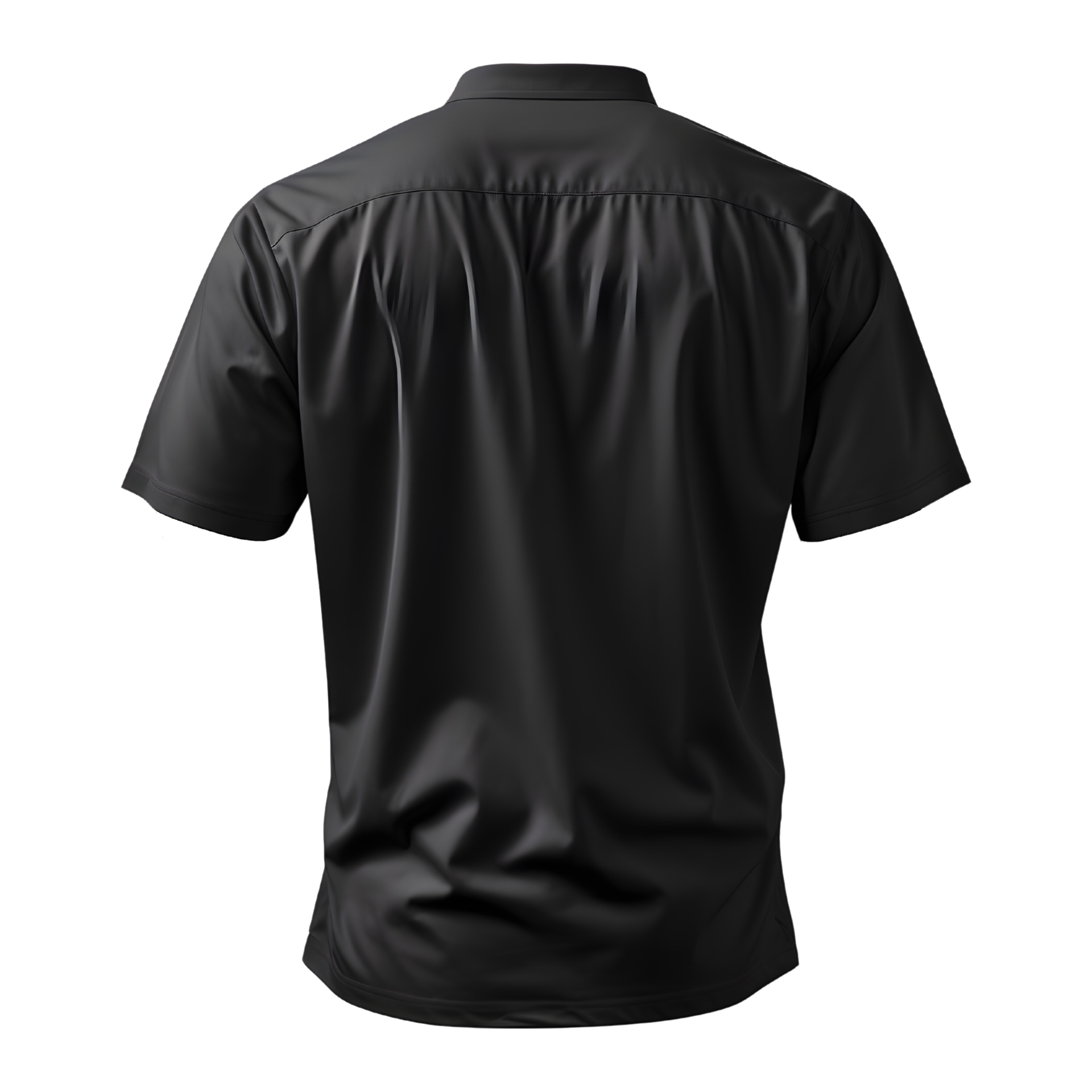 Mockup of Collared Black Shirt Back View Short Sleeve Modishness, ai ...