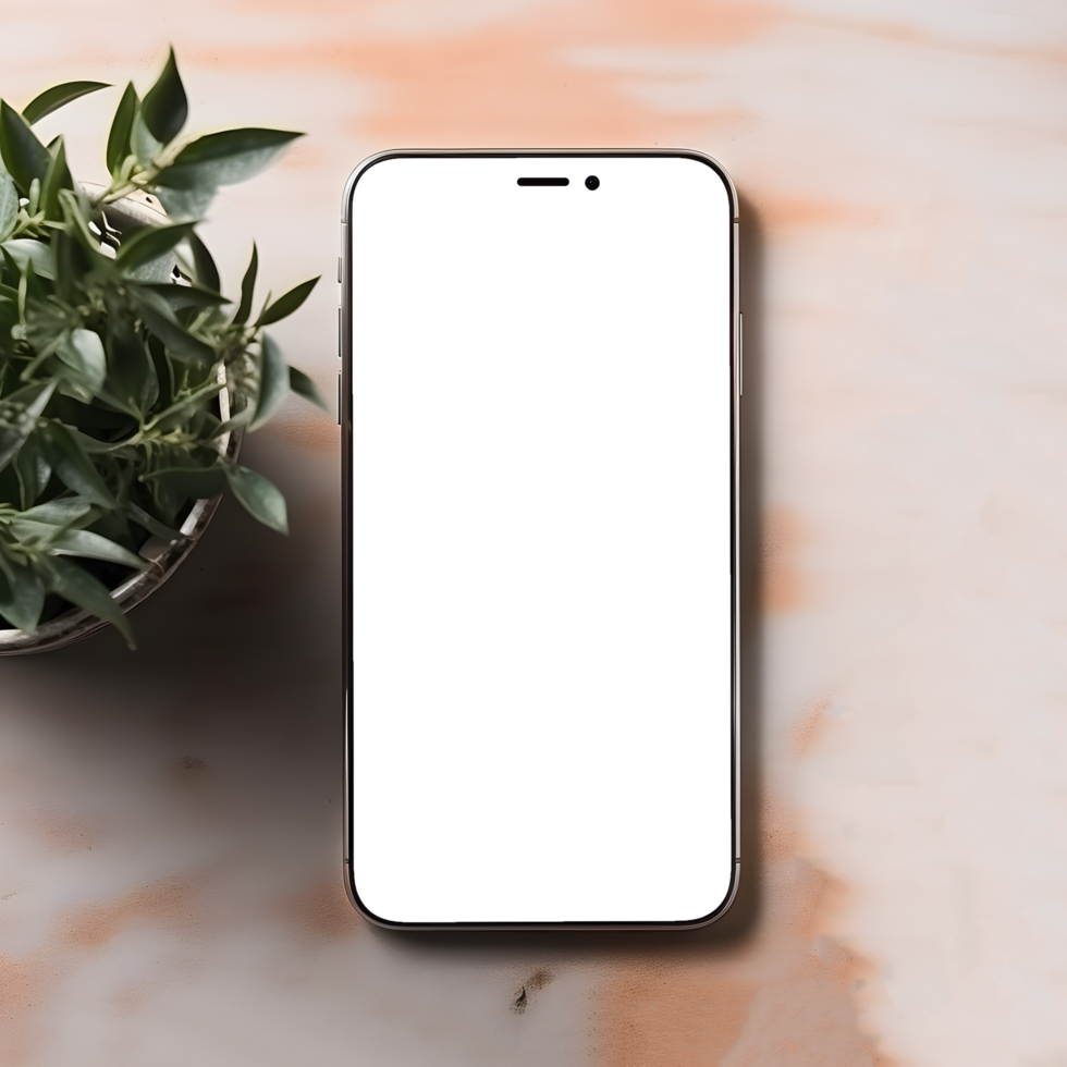 Telefono schermo modello su tavolo, ai generato png