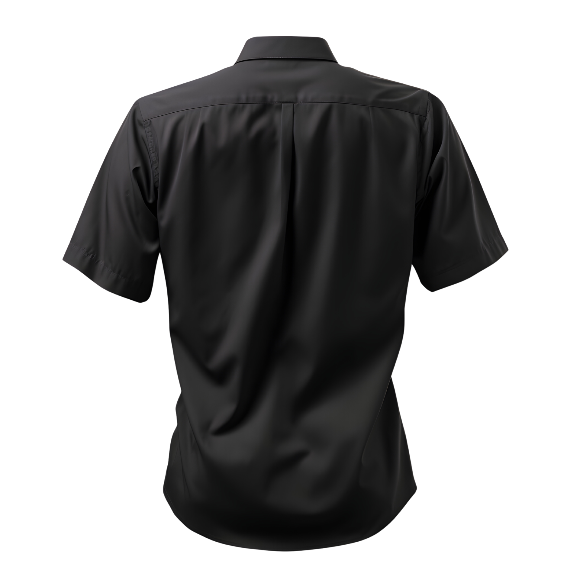 Collared Black Shirt Mockup from Behind Short Sleeve Styling, ai ...