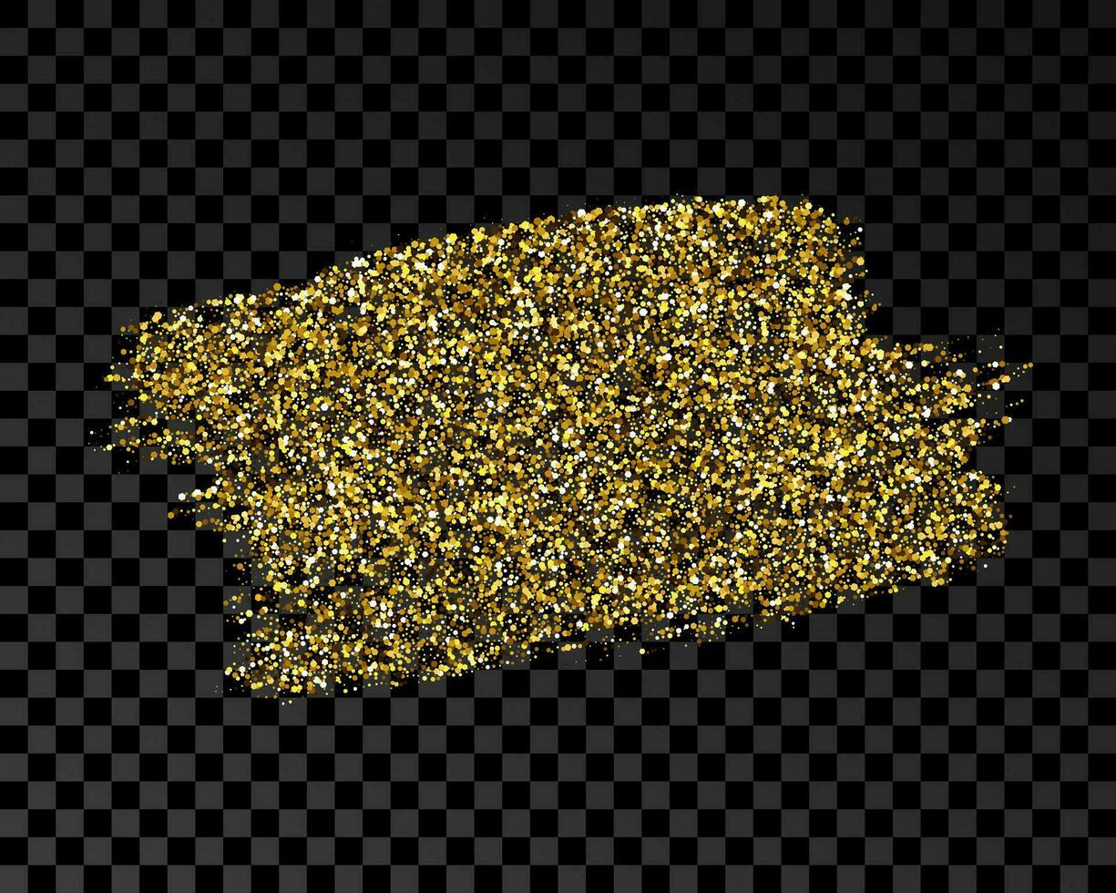 Hand drawn ink spot in gold glitter. Gold ink spot with sparkles vector