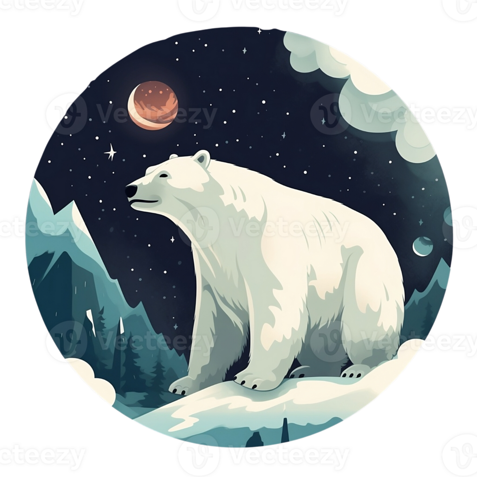 Polar Bear No Background Applicable to any Context Great for Print on Demand Merchendise png