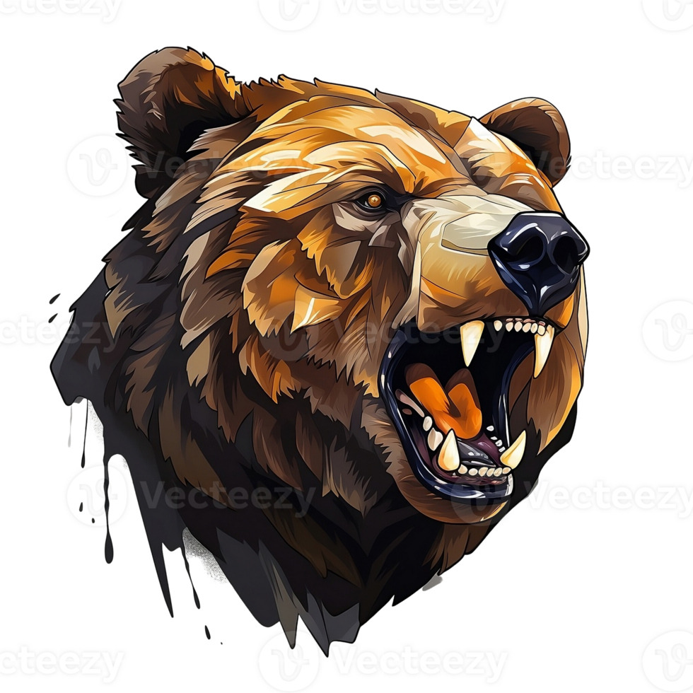 Grizzly Bear No Background Image Applicable to any context Perfect for Print on Demand Merchandise png