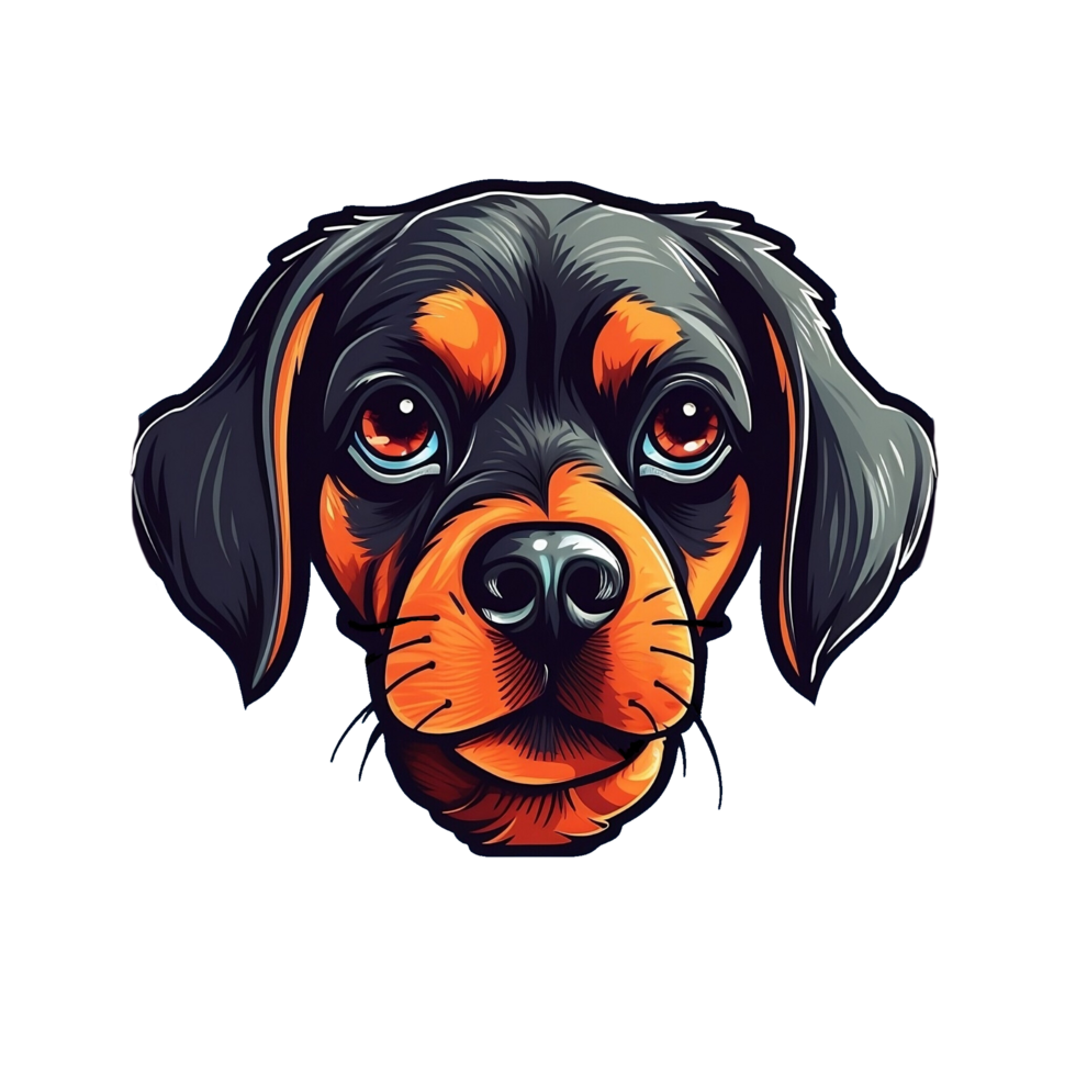 Cute Puppy Dog No Background Logo  Applicable to any Context Great for Print On Demand png