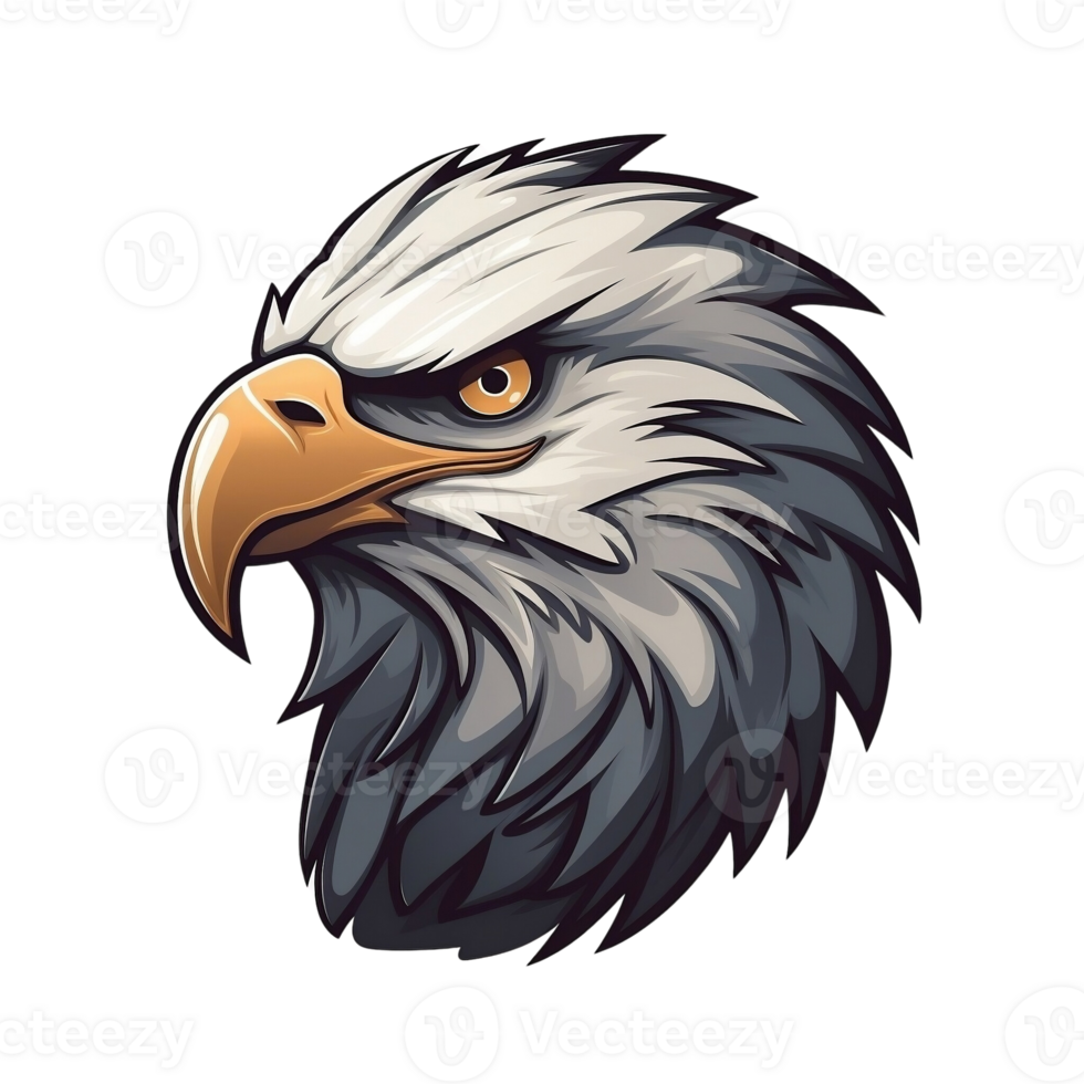 Cartoon Bald Eagle No Background Image Applicable to Any Context Great for Print On Demand Merchandise png