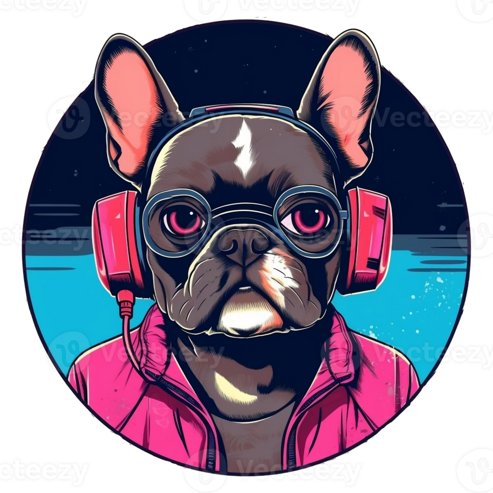 Cartoon French Bulldog No Background Applicable to any context Great for Print on Demand png