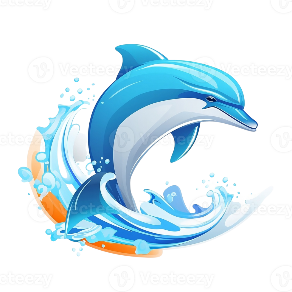 Cartoon Dolphin No Background Image Applicable to any context Perfect for Print on Demand Merchandise png