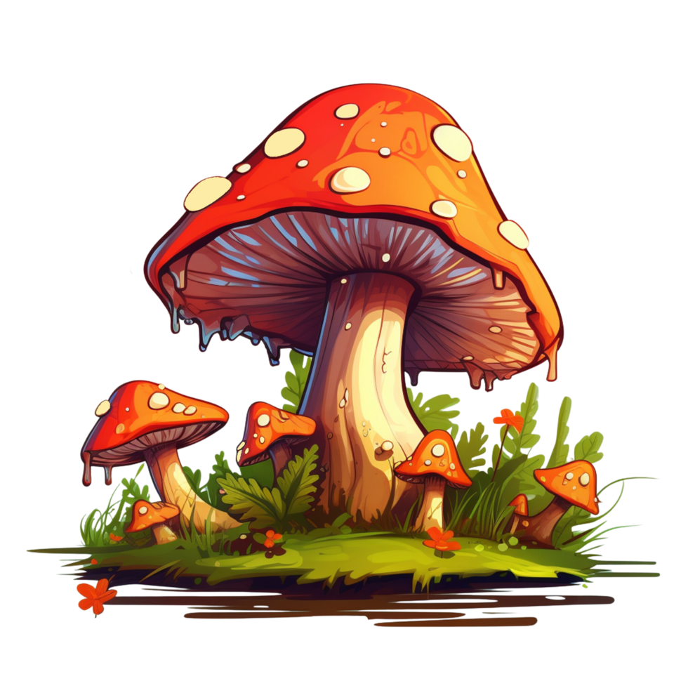 Mushroom No Background Image Applicable to any Context Great for Print on Demand Merchandise png