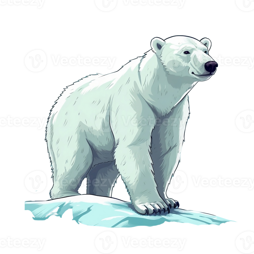 Polar Bear No Background Applicable to any Context Great for Print on Demand Merchendise png