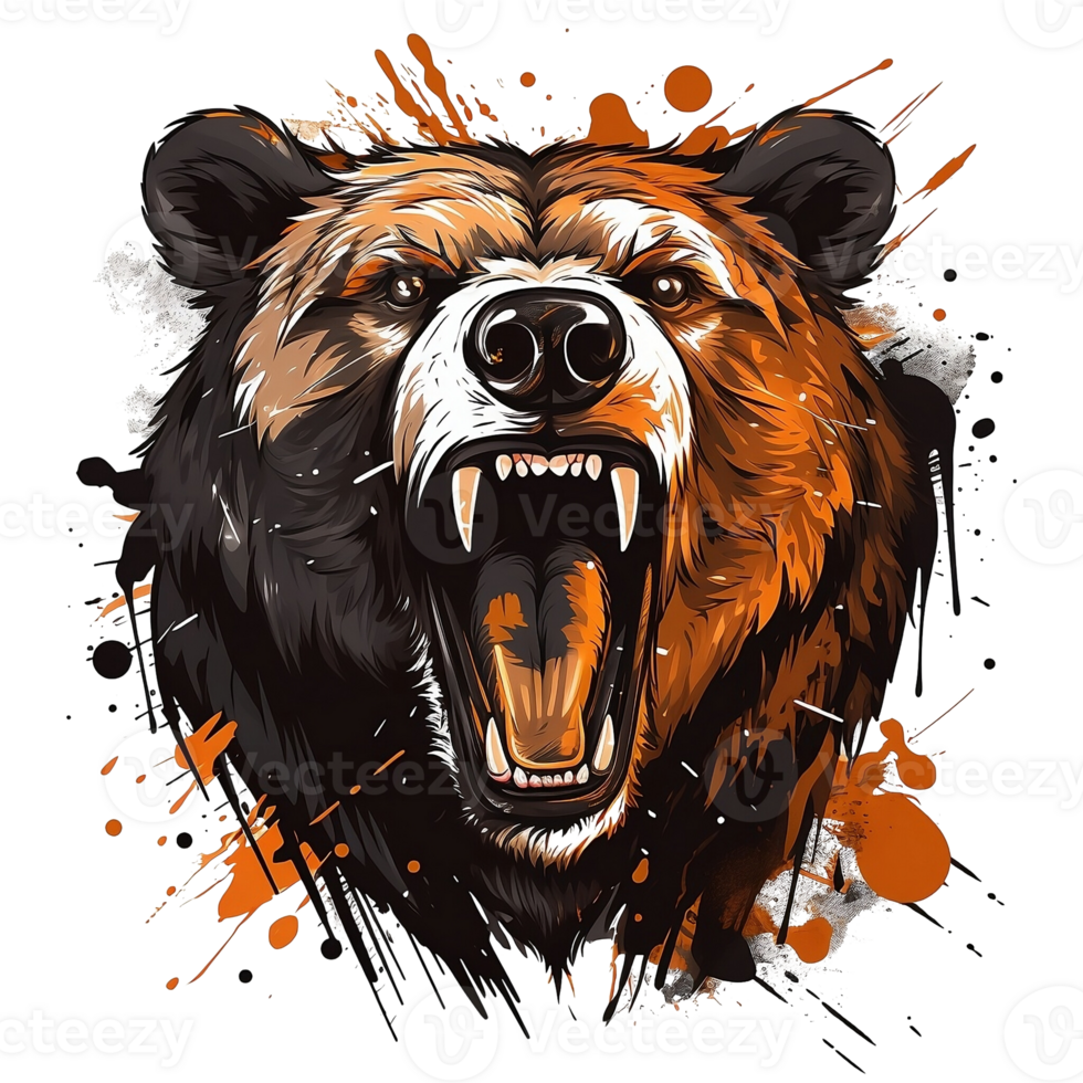 Grizzly Bear No Background Image Applicable to any context Perfect for Print on Demand Merchandise png