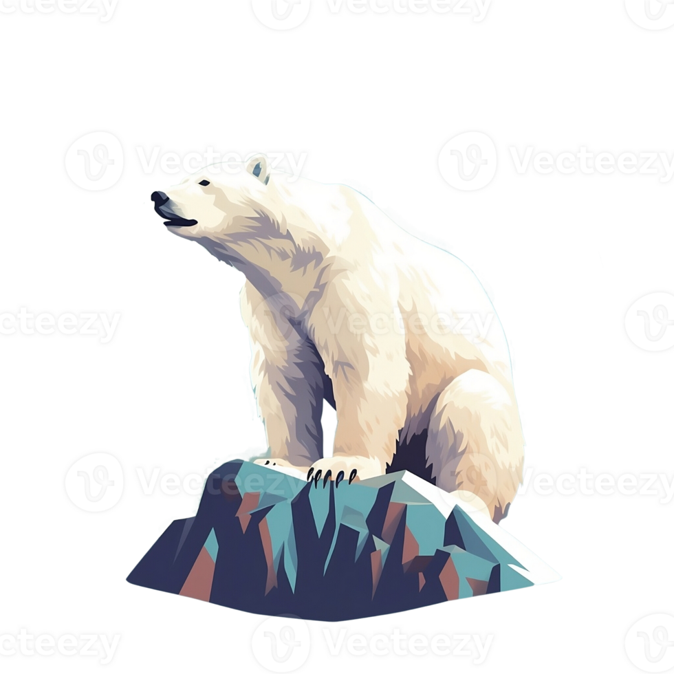 Polar Bear No Background Applicable to any Context Great for Print on Demand Merchendise png