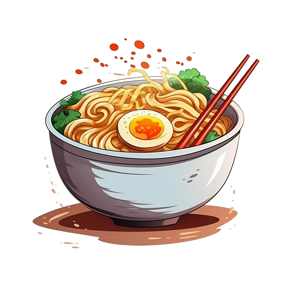 Cartoon Ramen No Background png