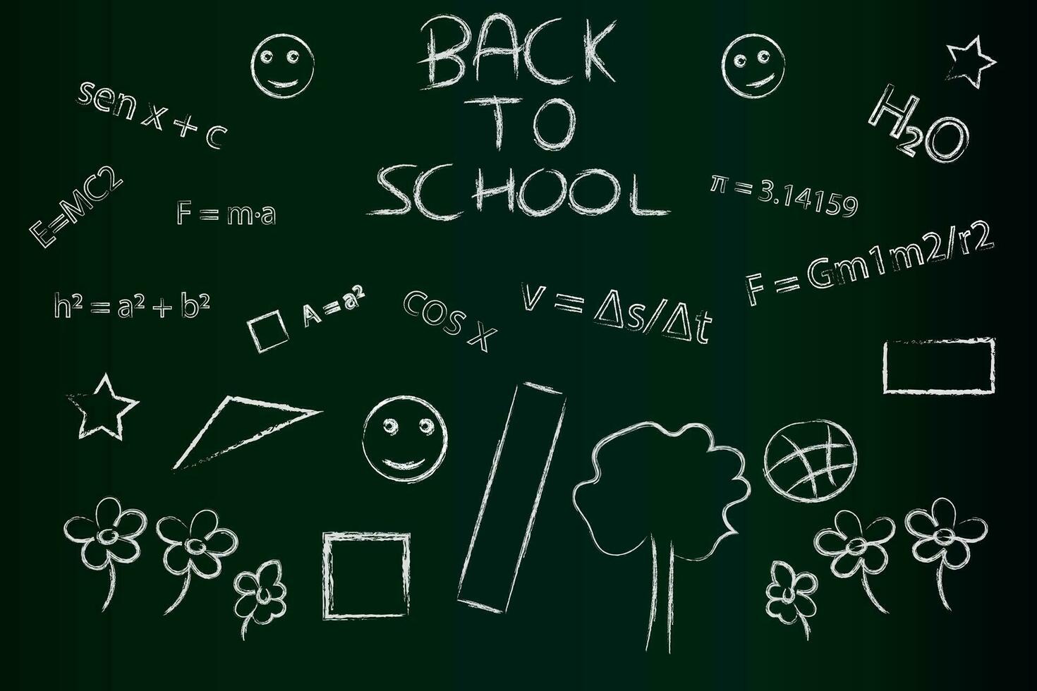 Wallpaper in concept of back to school with formulas and geometric figures vector