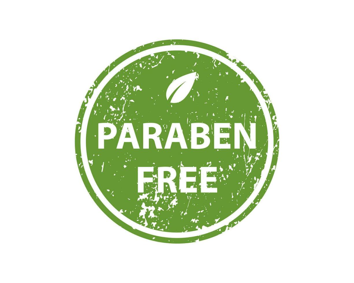 Paraben free stamp vector texture. Rubber cliche imprint. Web or print design element for sign, sticker, label.