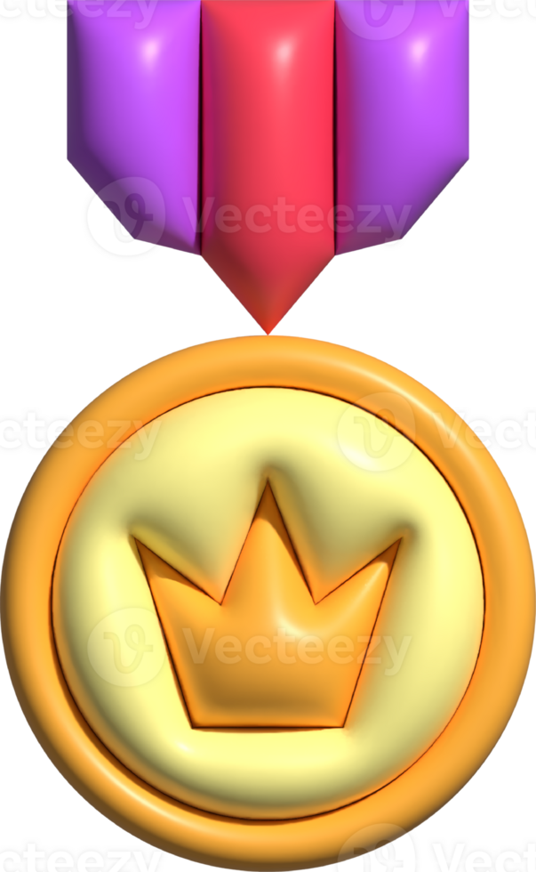 3d weergegeven medaille beloning beoordeling rang geverifieerd kwaliteit insigne icoon png