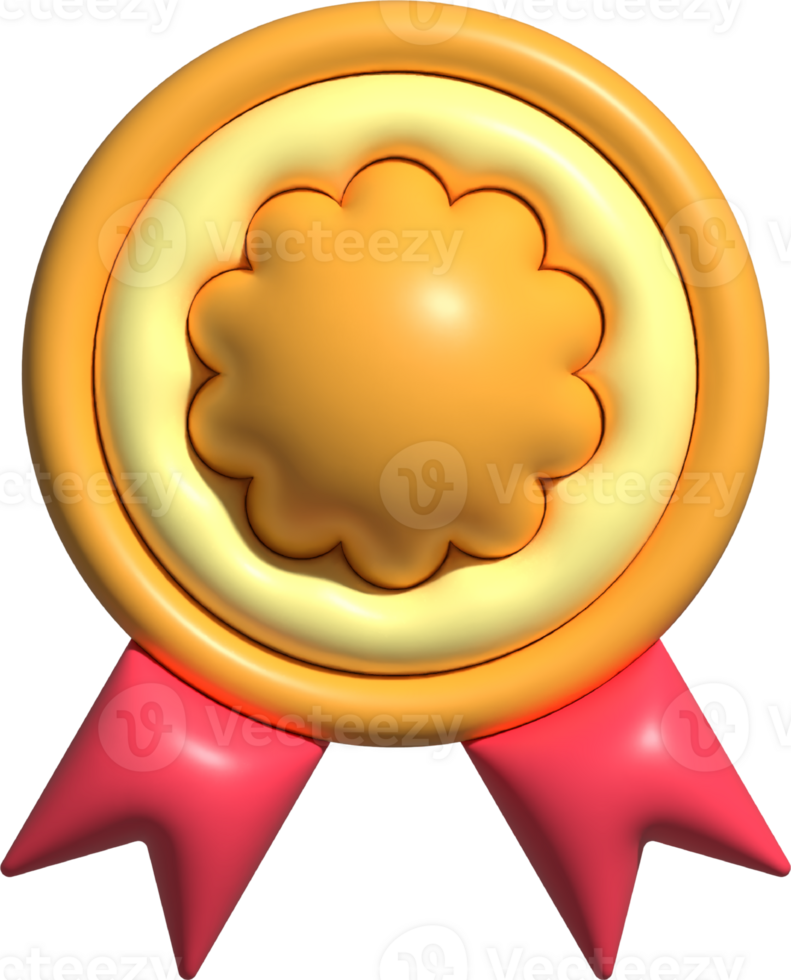 3d rendered medal reward rating rank verified quality badge icon png