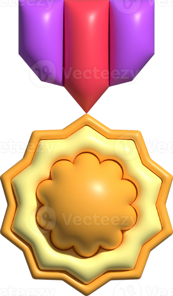 3d rendered medal reward rating rank verified quality badge icon png