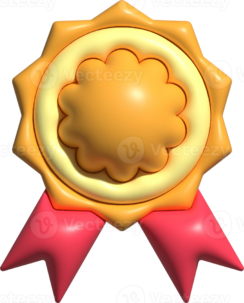 3d weergegeven medaille beloning beoordeling rang geverifieerd kwaliteit insigne icoon png