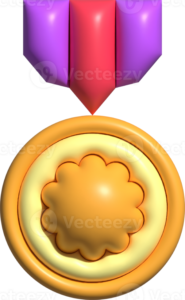 3d weergegeven medaille beloning beoordeling rang geverifieerd kwaliteit insigne icoon png