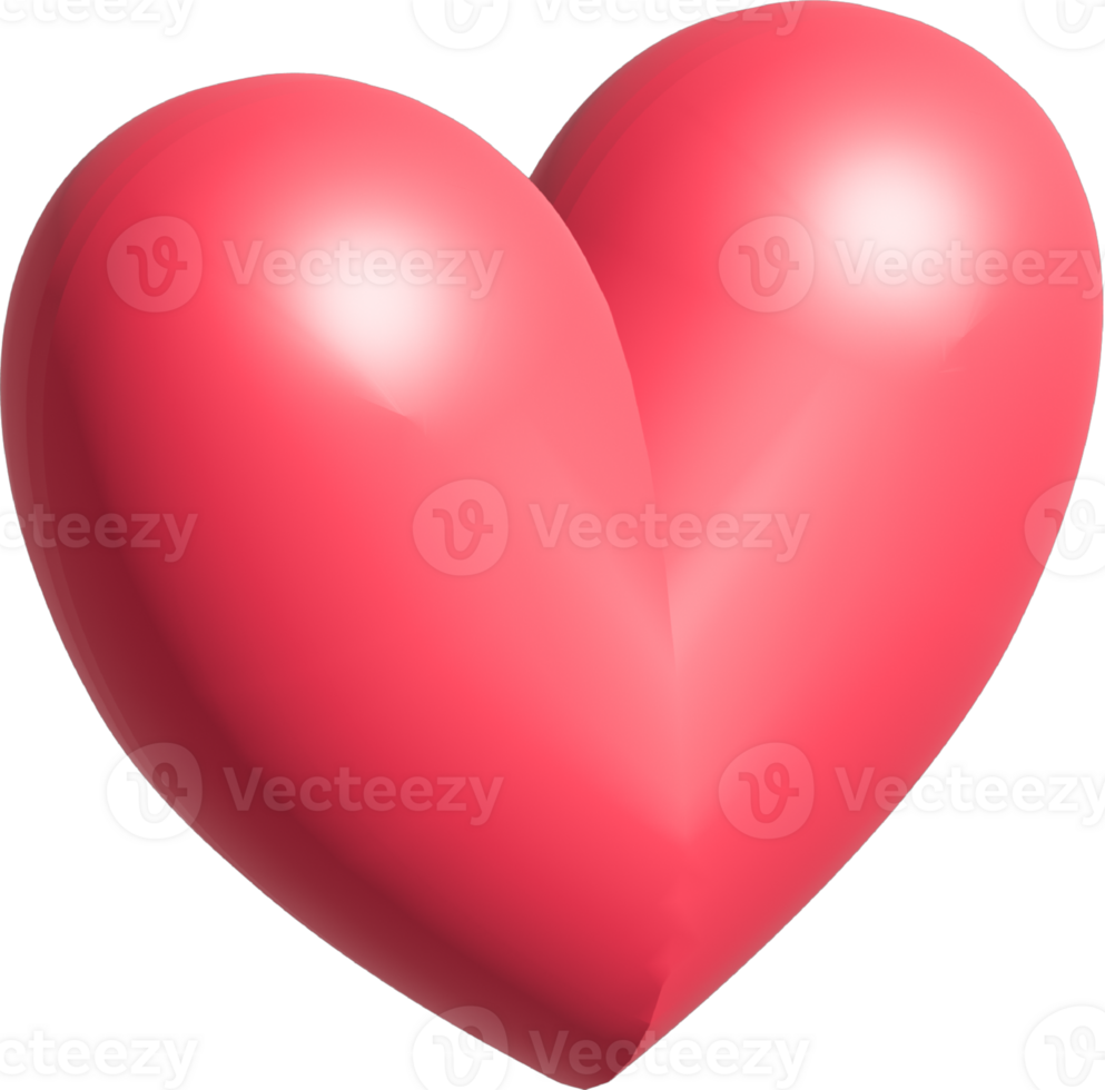 3d weergegeven isometrische schattig liefde hart icoon png