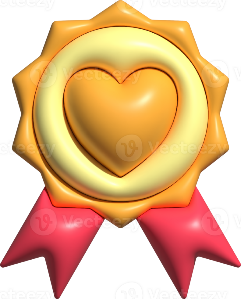 3d rendered medal reward rating rank verified quality badge icon png