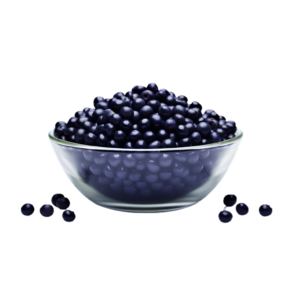 black caviar in a round jar, top view png