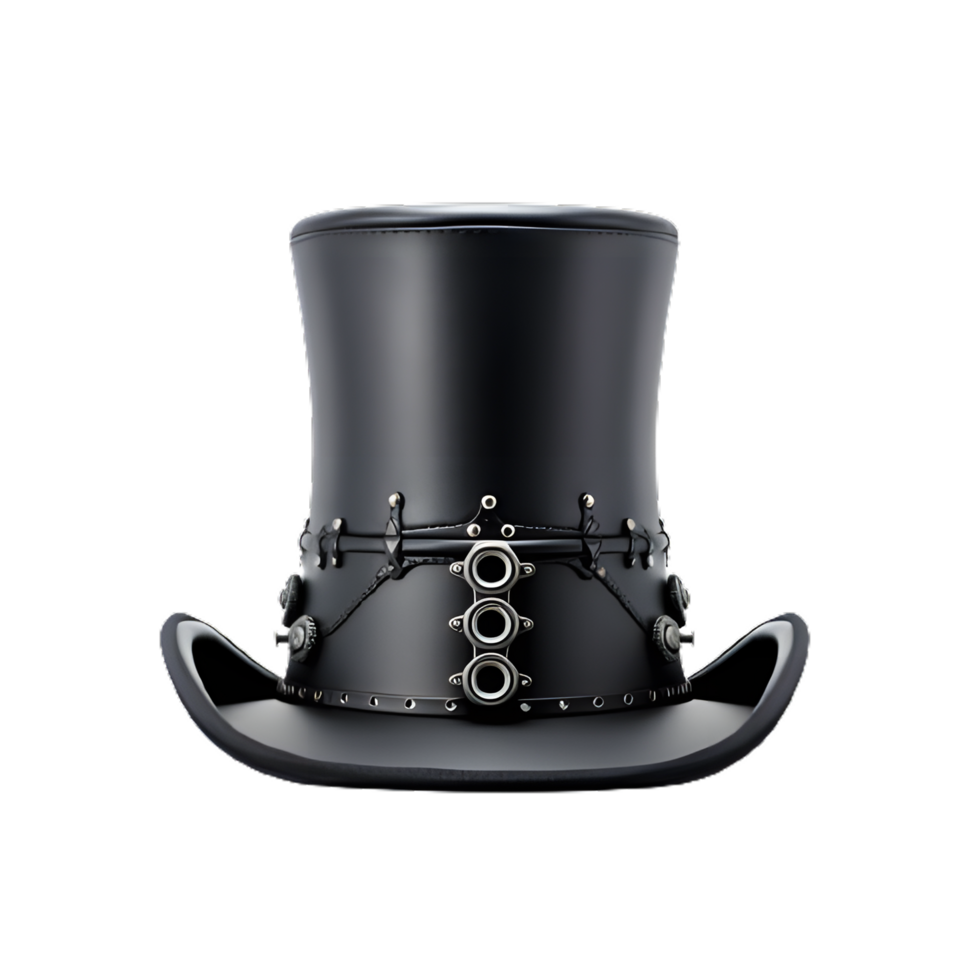 black top hat with a bow on transparent background png