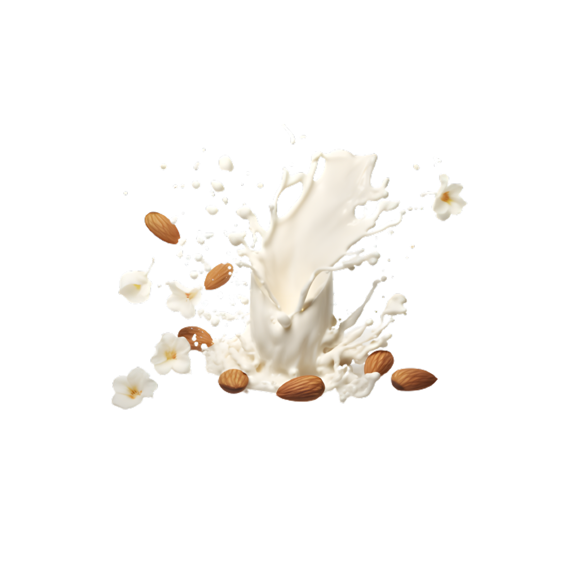 Coffee splash with coffee beans isolated on transparent background