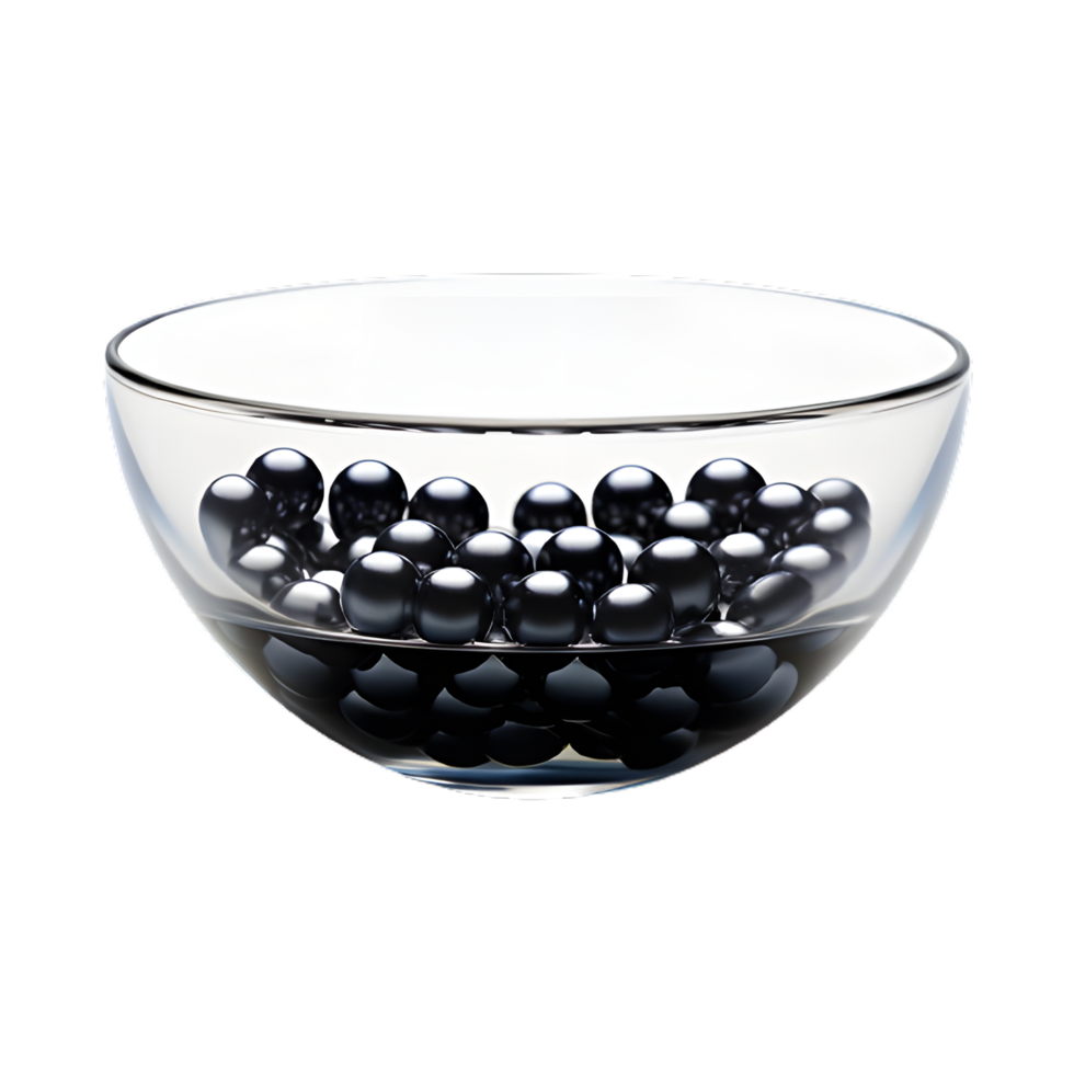 black caviar in a round jar, top view png