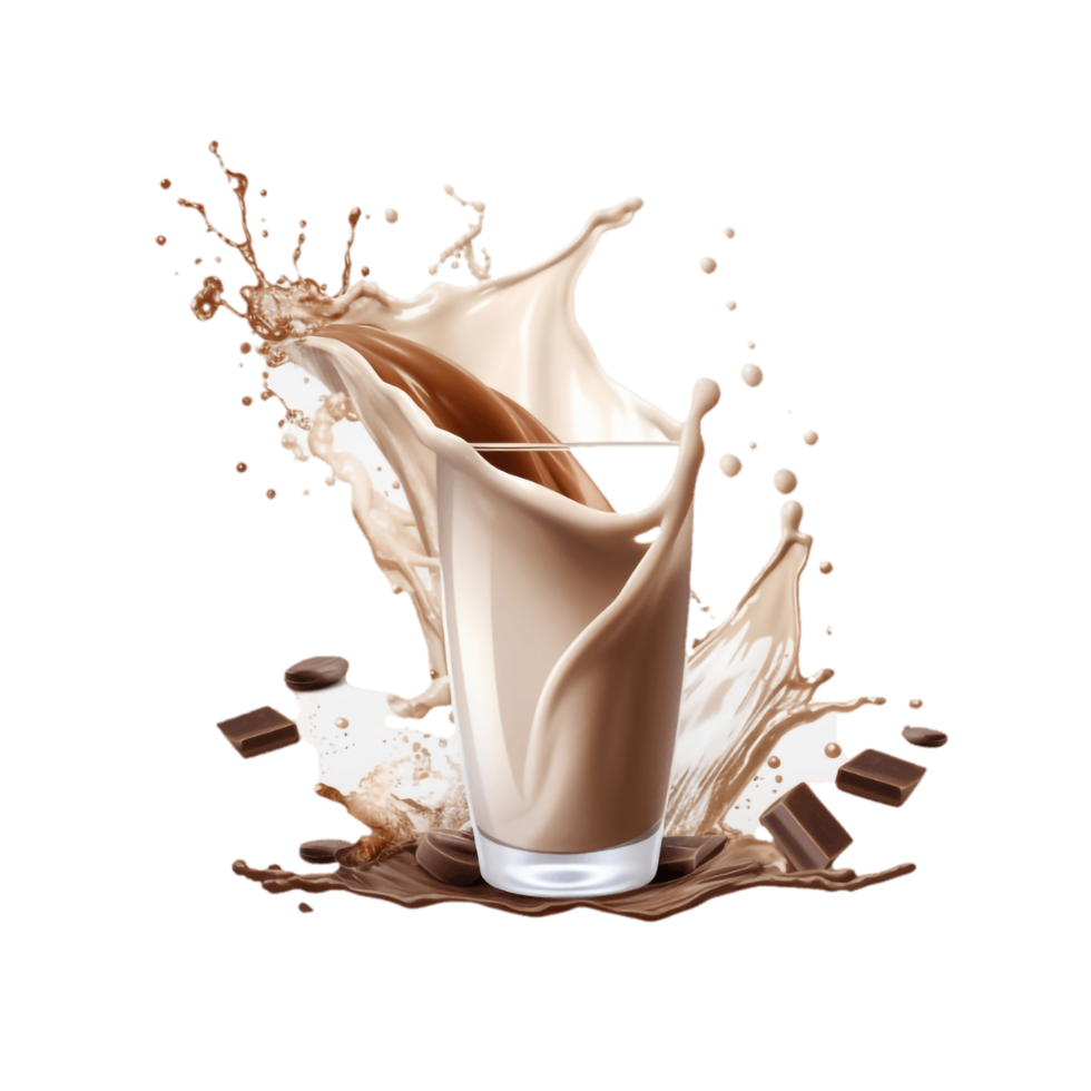 chocolate Milk splash in a glass png