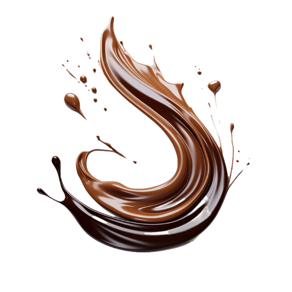 cioccolato liquido spruzzi su un' Sfondo trasparente png