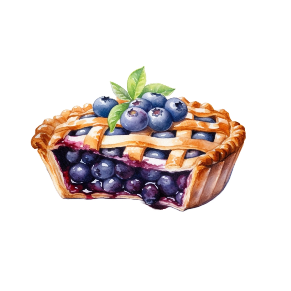 blueberry pie watercolor illustration 27291733 PNG