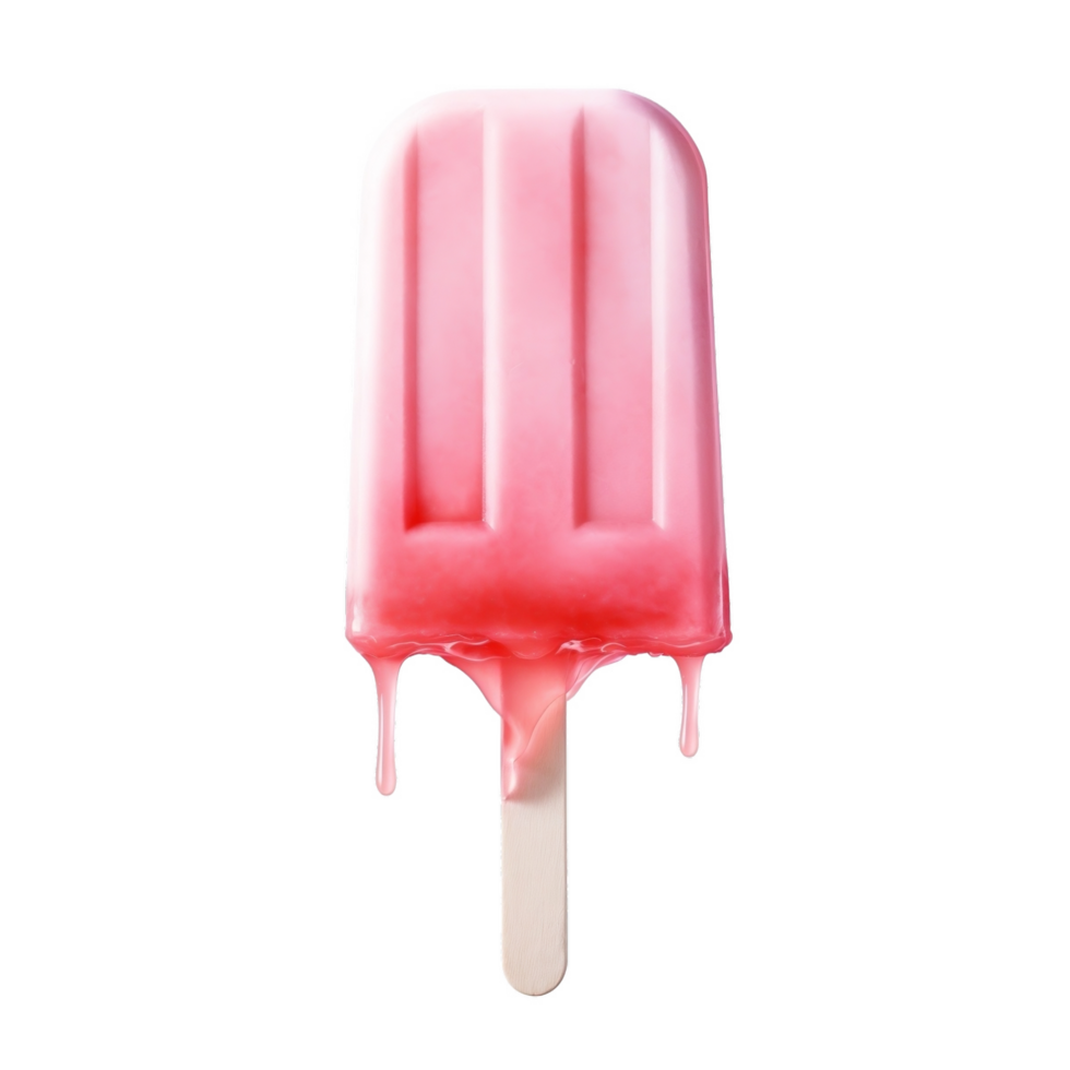 rose la glace crème popsicle sur une bâton sur une blanc Contexte png