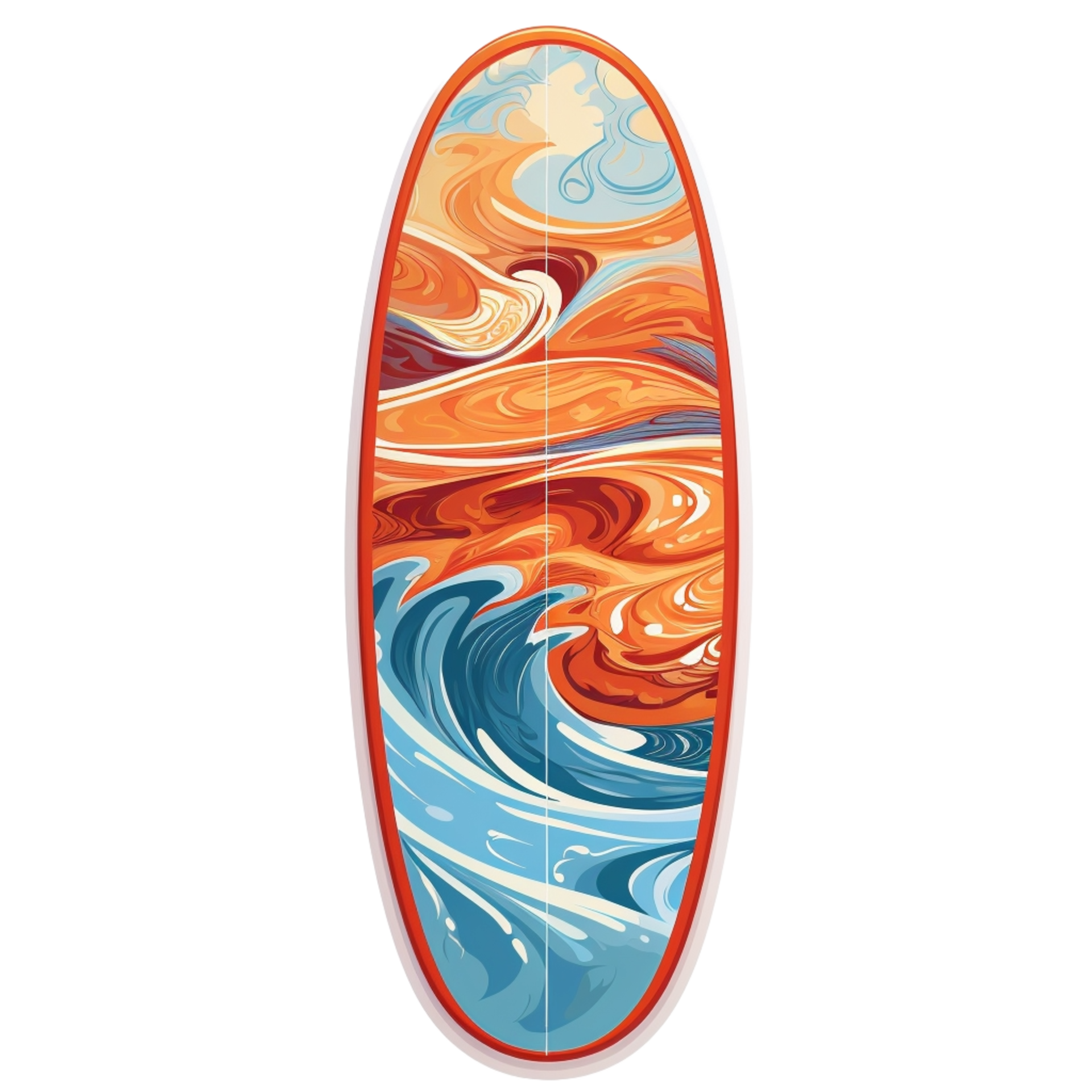 surfboard with waves and ocean waves on it 27291758 PNG