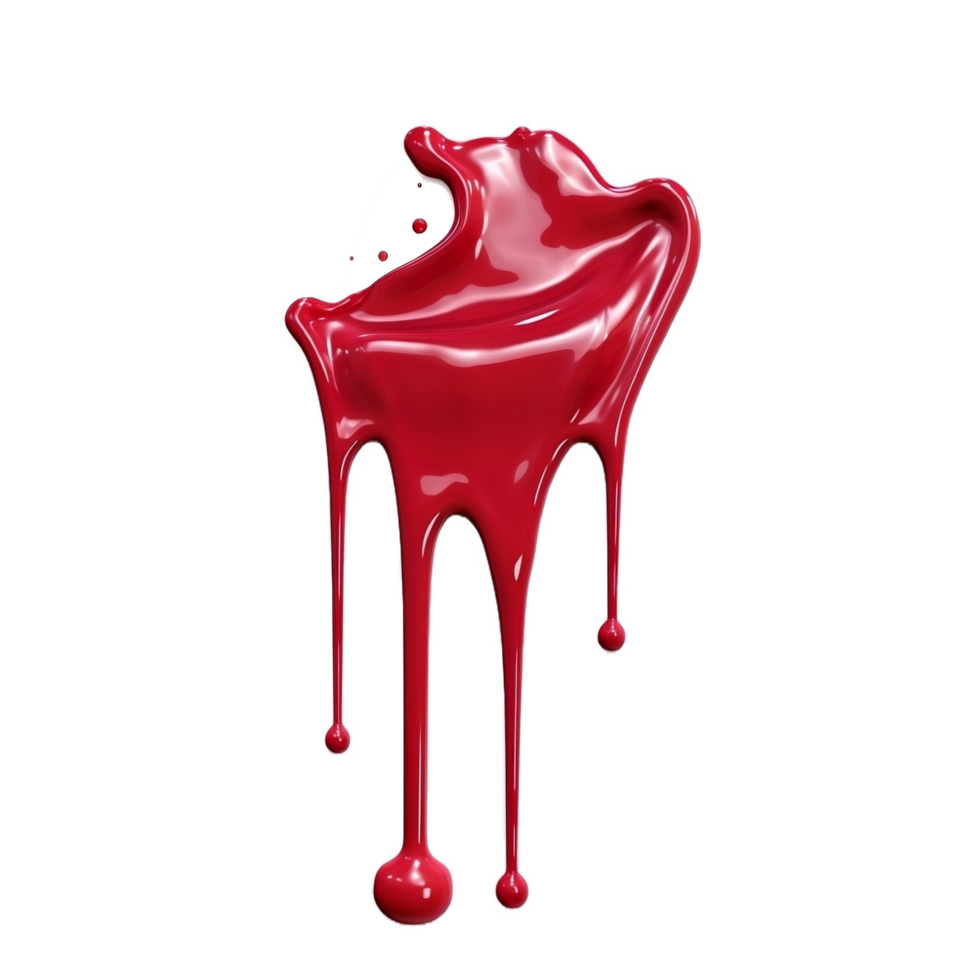 red liquid dripping on a transparent background png