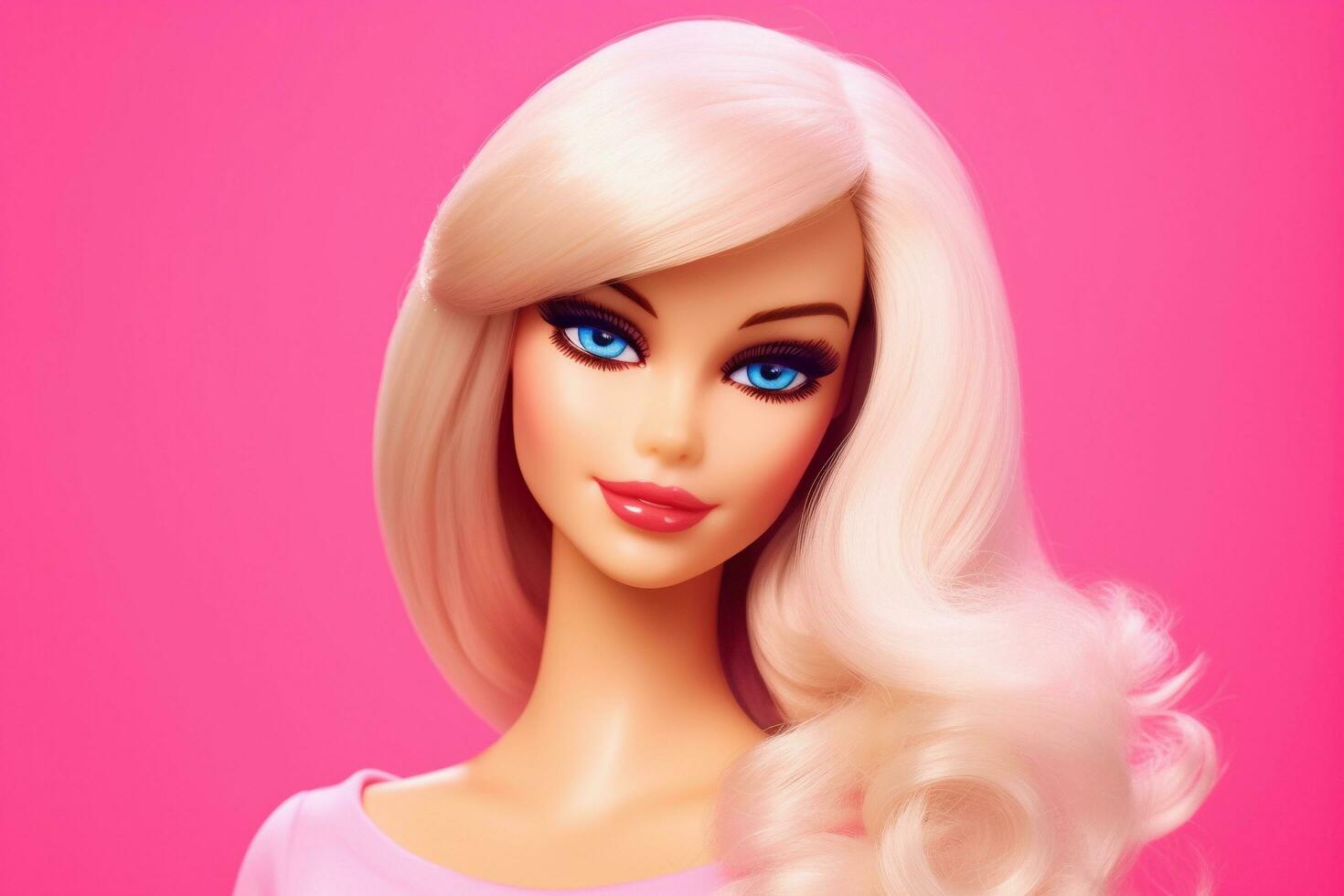 barbie doll with long blonde hair and blue eyes photo